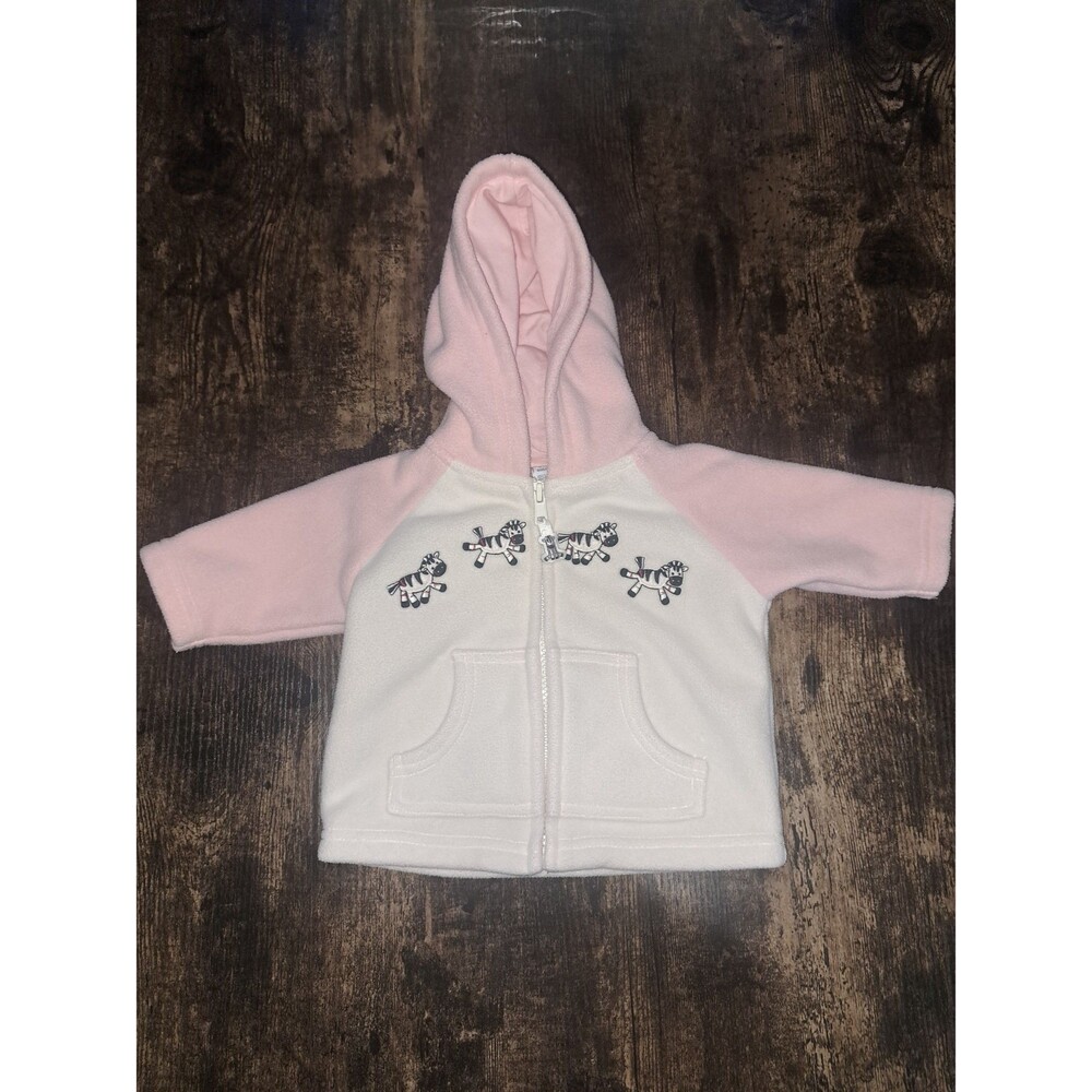Gymboree 2004 Girls Zebra Fleece Zip-Up Hoodie Jacket